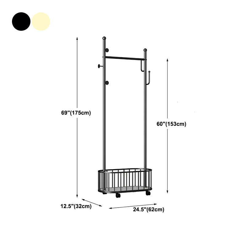 Contemporary Plain Coat Rack Coat Hooks Metal Coat Rack with Storage