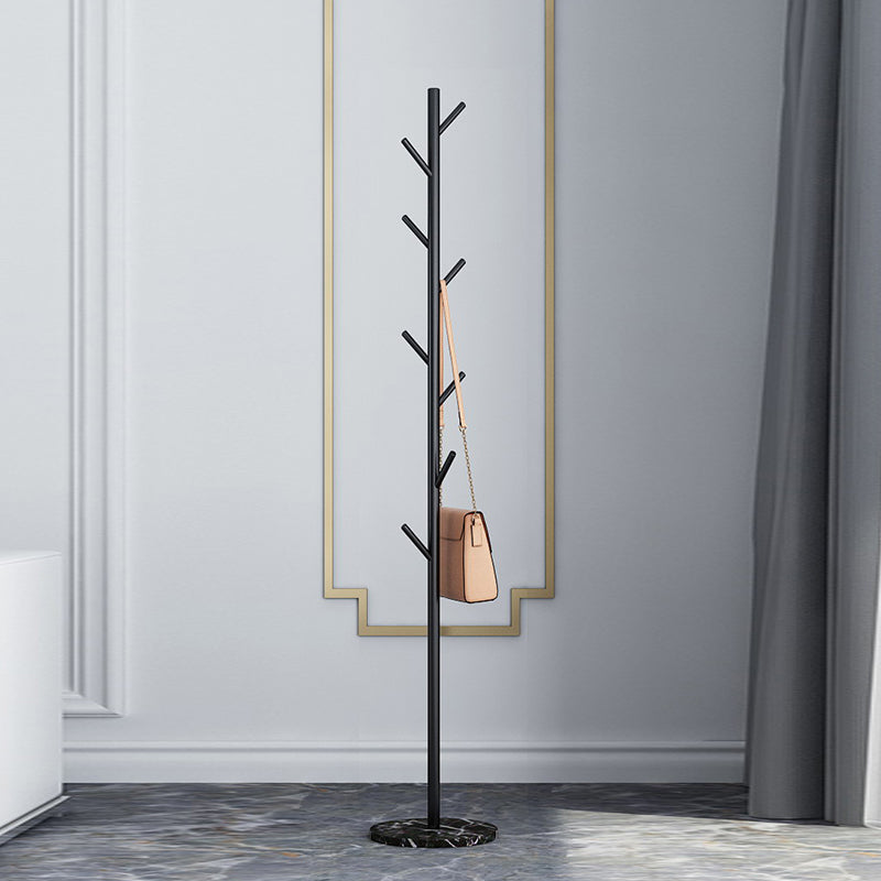 Modern Hall Tree Metal Framed Free Standing with Hooks Entryway Kit