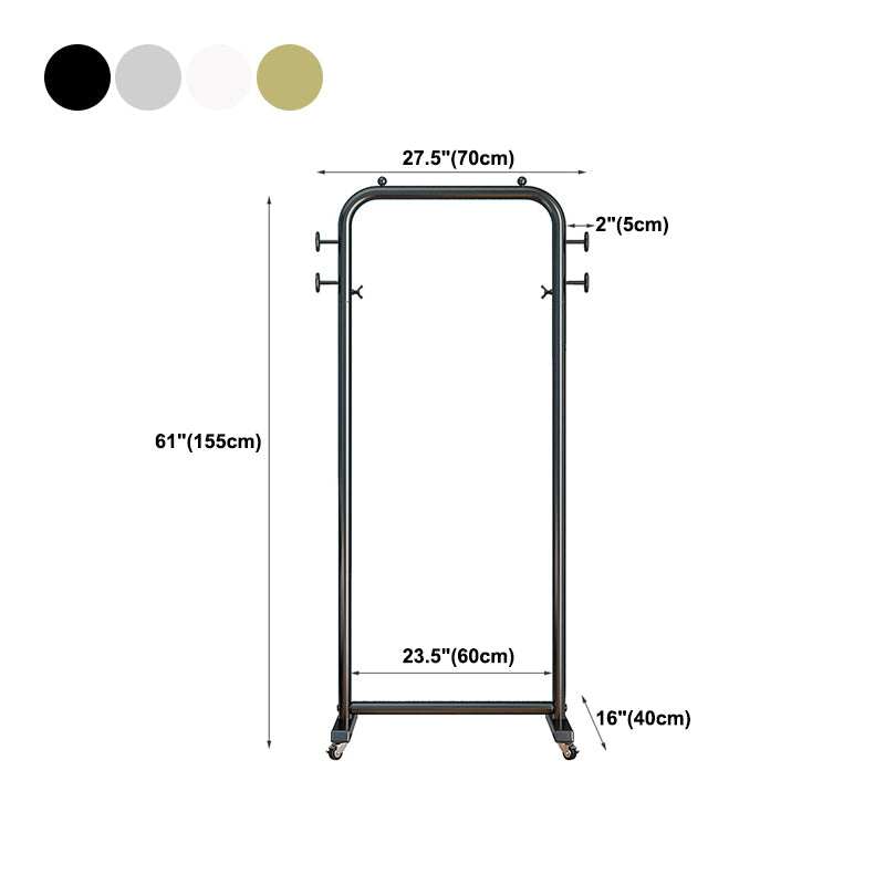 Industrial Minimalist Style Coat Rack Metallic Free Standing Trestle Base Coat Rack