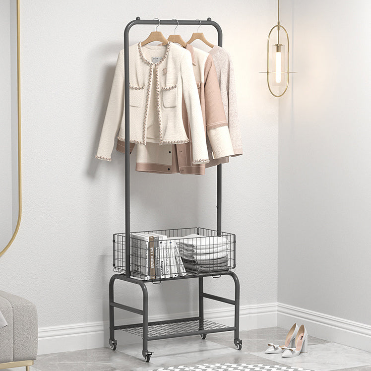 Glam Metallic Coat Hanger Free Standing Movable Coat Rack for Bedroom