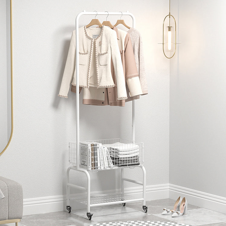 Glam Metallic Coat Hanger Free Standing Movable Coat Rack for Bedroom