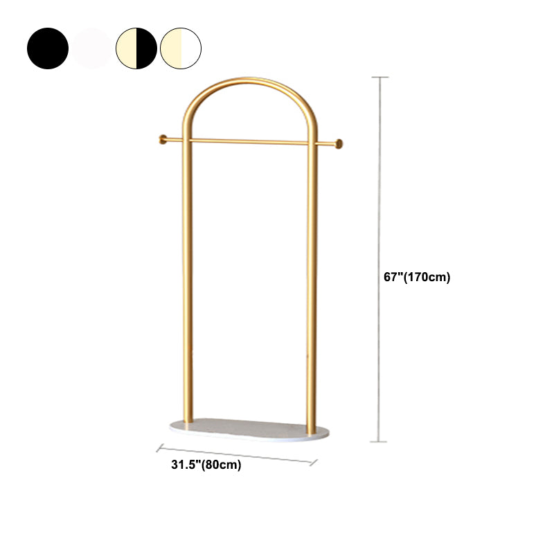 Modern Metal Coat Rack Hanging Rail and 2 Hooks Entry Hall Tree