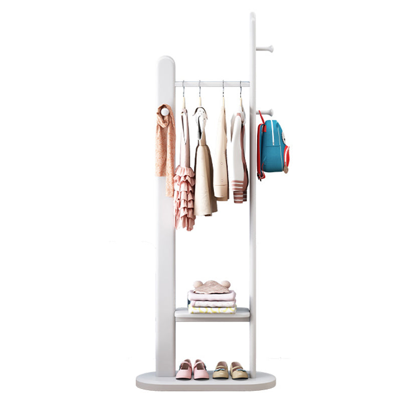 Stable Coat Rack Solid Rubberwood Free Standing Hooks Design Coat Rack