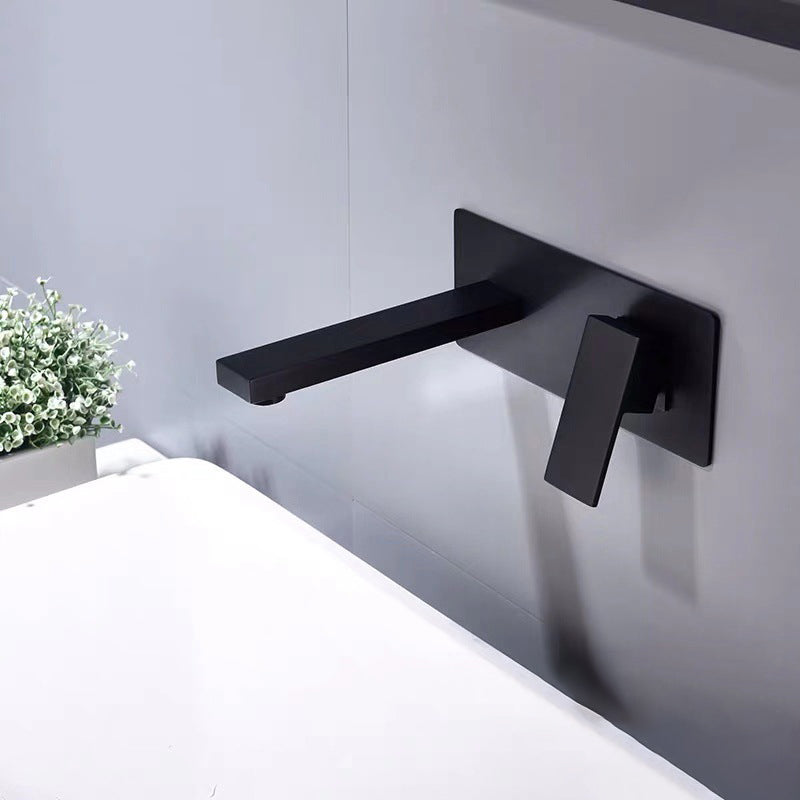 Modern 1-Handle Bathroom Sink Faucet 2 Hole Wall Mounted Bathroom Faucet Brass