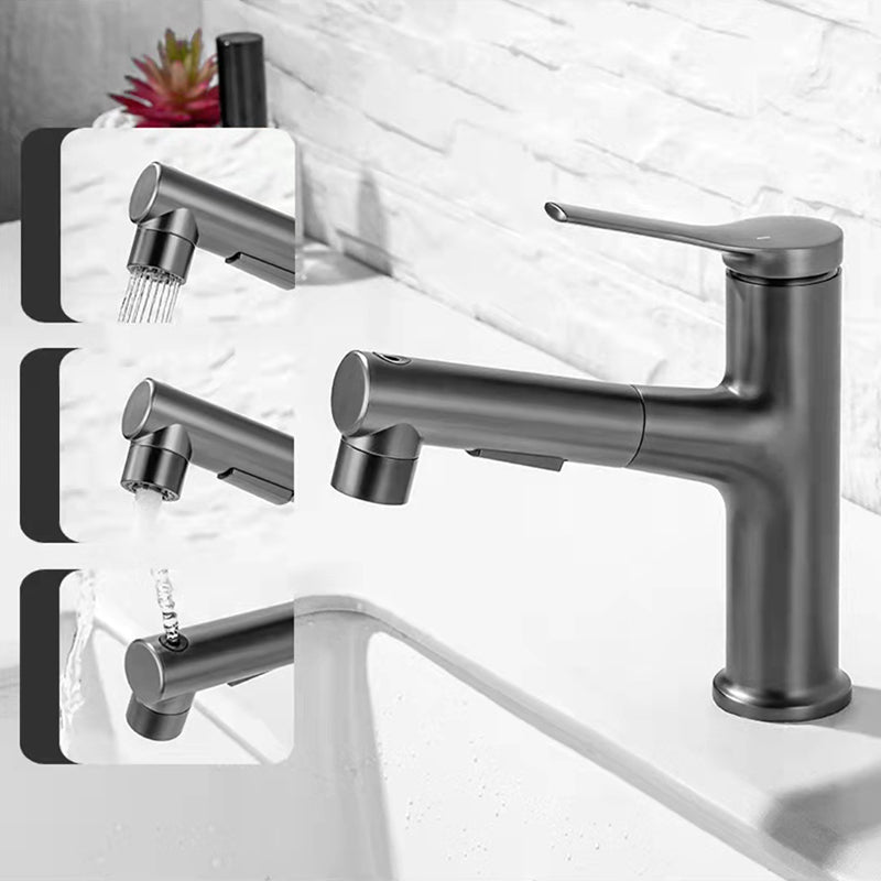 Circular Single Handle Bathroom Faucet Single Hole Vessel Sink Faucet with Swivel