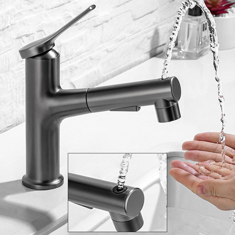 Circular Single Handle Bathroom Faucet Single Hole Vessel Sink Faucet with Swivel