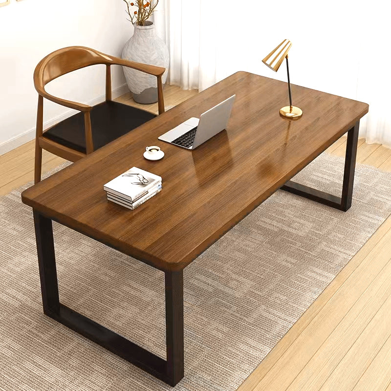 Solid Wood Office Meeting Table Industrial Fixed Writing Table