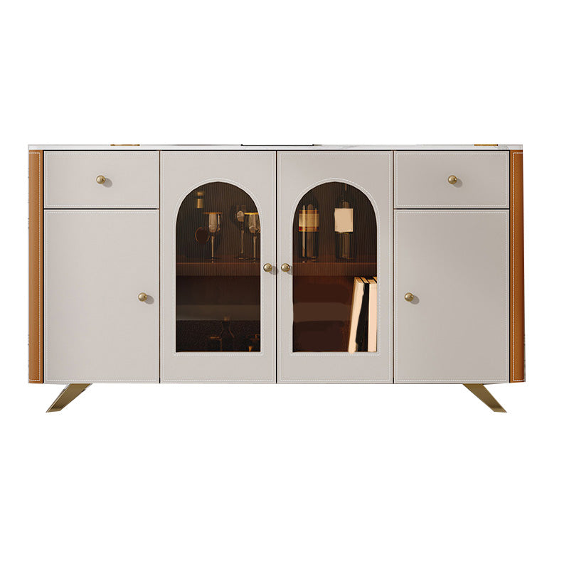 Modern Sideboard Buffet 2-Drawer and 4-Door Buffet Table with LED Lights