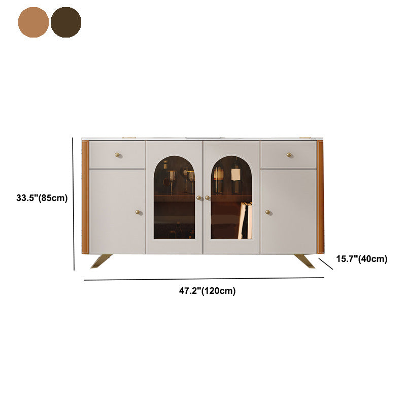 Modern Sideboard Buffet 2-Drawer and 4-Door Buffet Table with LED Lights