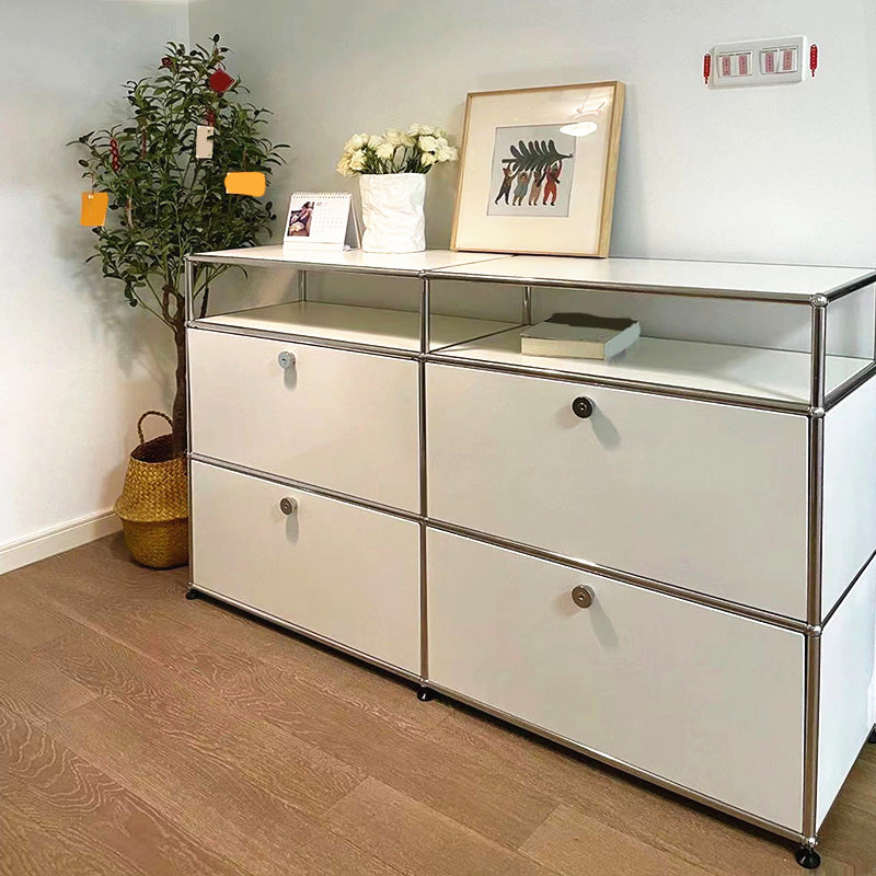 13.8"W Sideboard Table Modern White Engineered Wood Credenza for Home