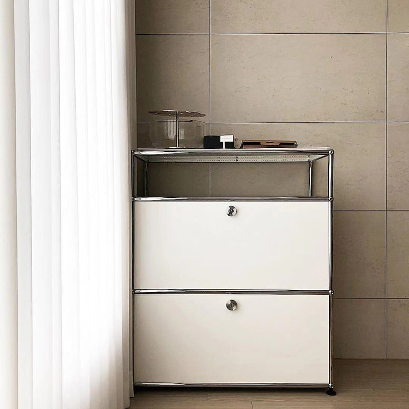 13.8"W Sideboard Table Modern White Engineered Wood Credenza for Home