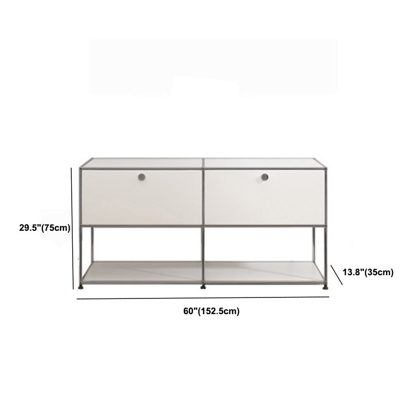 13.8"W Sideboard Table Modern White Engineered Wood Credenza for Home