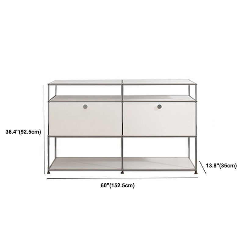 13.8"W Sideboard Table Modern White Engineered Wood Credenza for Home