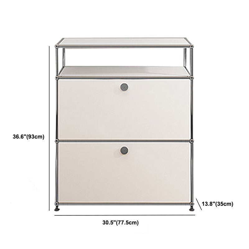 13.8"W Sideboard Table Modern White Engineered Wood Credenza for Home