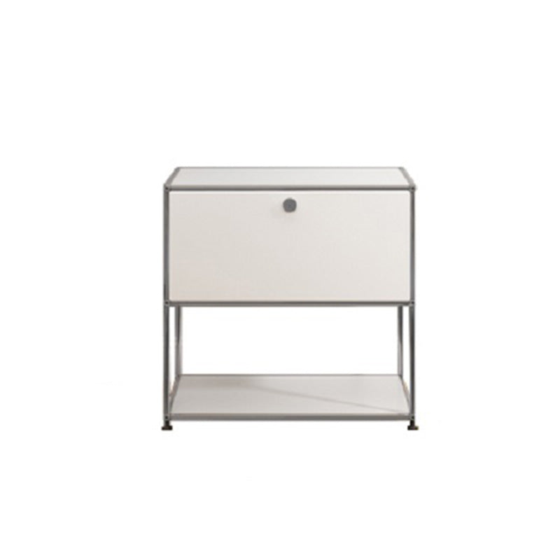 Modern White Sideboard 15.7"W Engineered Wood Dining Server with Metal Base