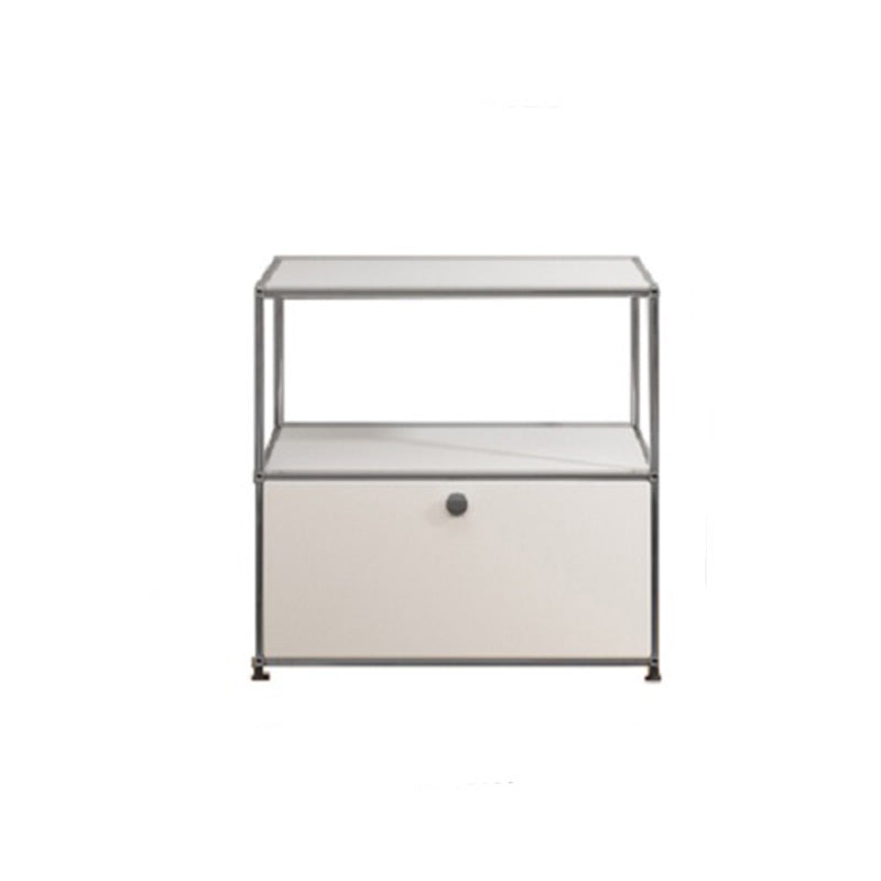 Modern White Sideboard 15.7"W Engineered Wood Dining Server with Metal Base