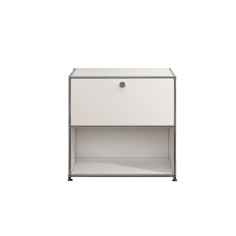 Modern White Sideboard 15.7"W Engineered Wood Dining Server with Metal Base