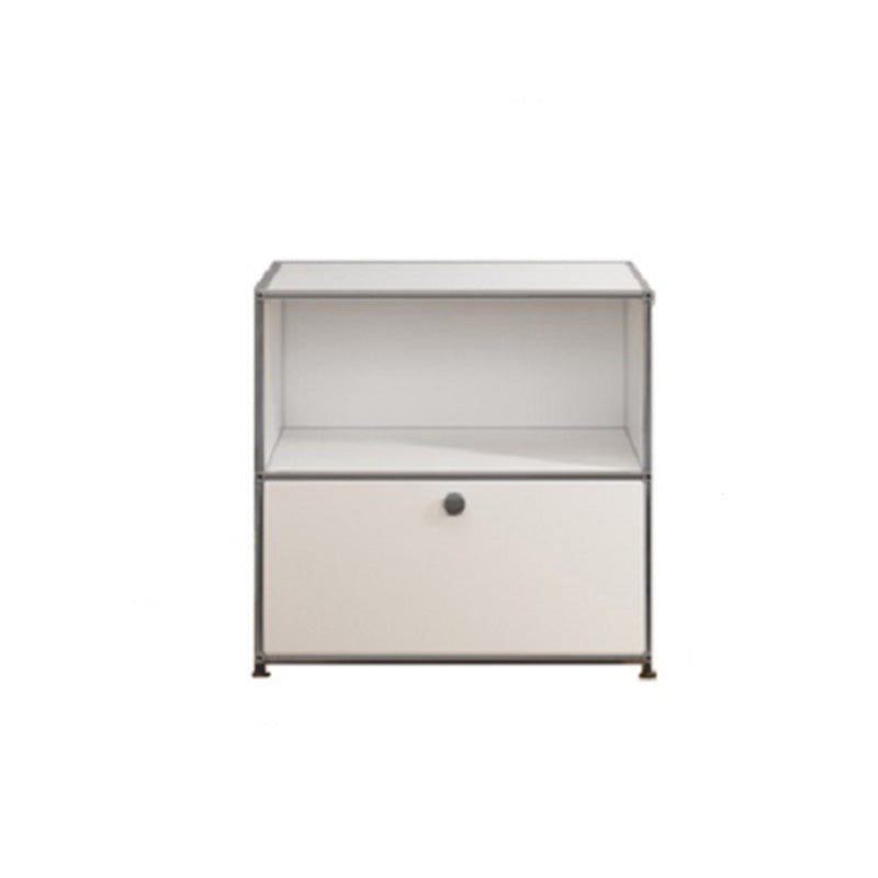 Modern White Sideboard 15.7"W Engineered Wood Dining Server with Metal Base