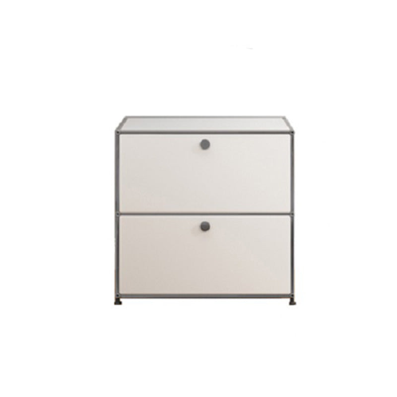 Modern White Sideboard 15.7"W Engineered Wood Dining Server with Metal Base