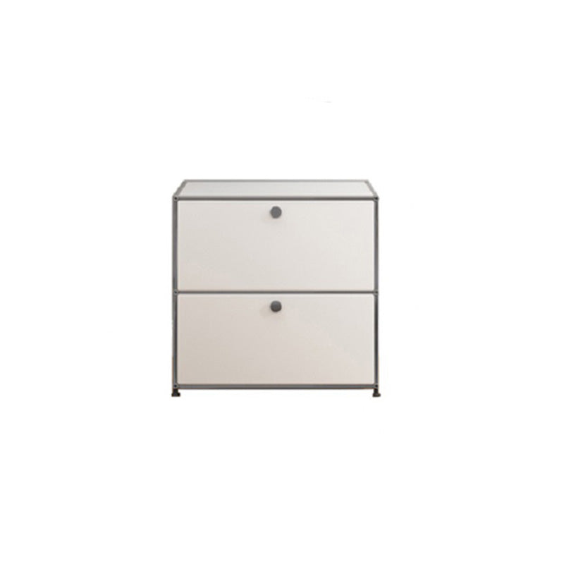 Modern White Sideboard 15.7"W Engineered Wood Dining Server with Metal Base