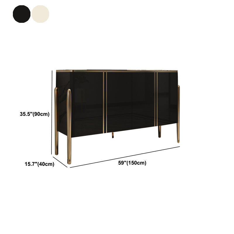 Cabinets Glam Dining Buffet Mirrored Buffet Sideboard with 4-Door