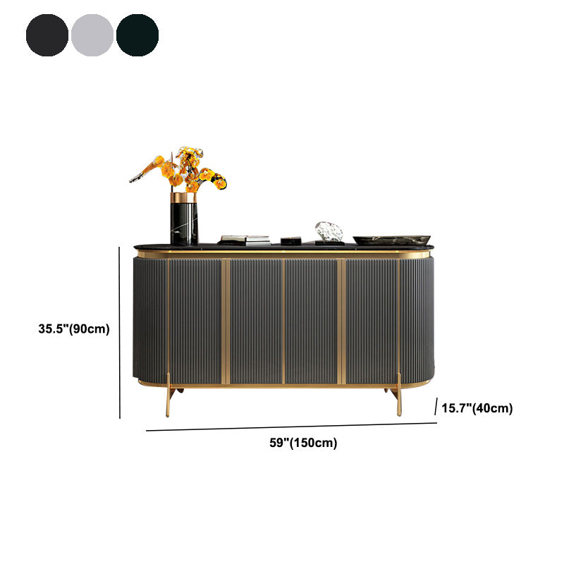 Glam Stone Dining Buffet Cabinets Buffet Sideboard for Living Room