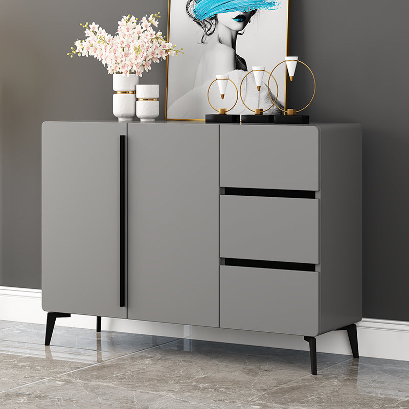 Gray Sideboard Table Modern Dining Server with Adjustable Shelves