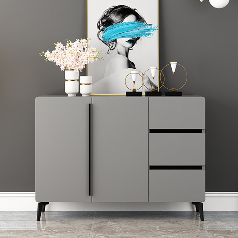 Gray Sideboard Table Modern Dining Server with Adjustable Shelves