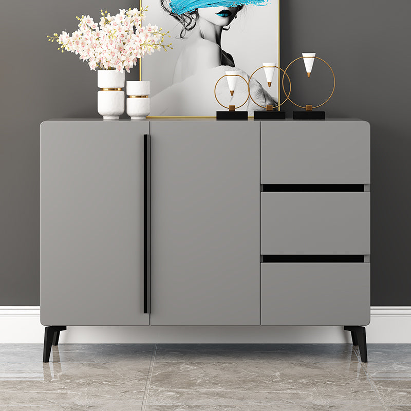 Gray Sideboard Table Modern Dining Server with Adjustable Shelves