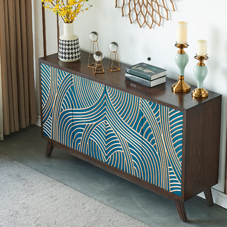 Solid Wood Sideboard Table with Adjustable Shelves Modern Dining Server