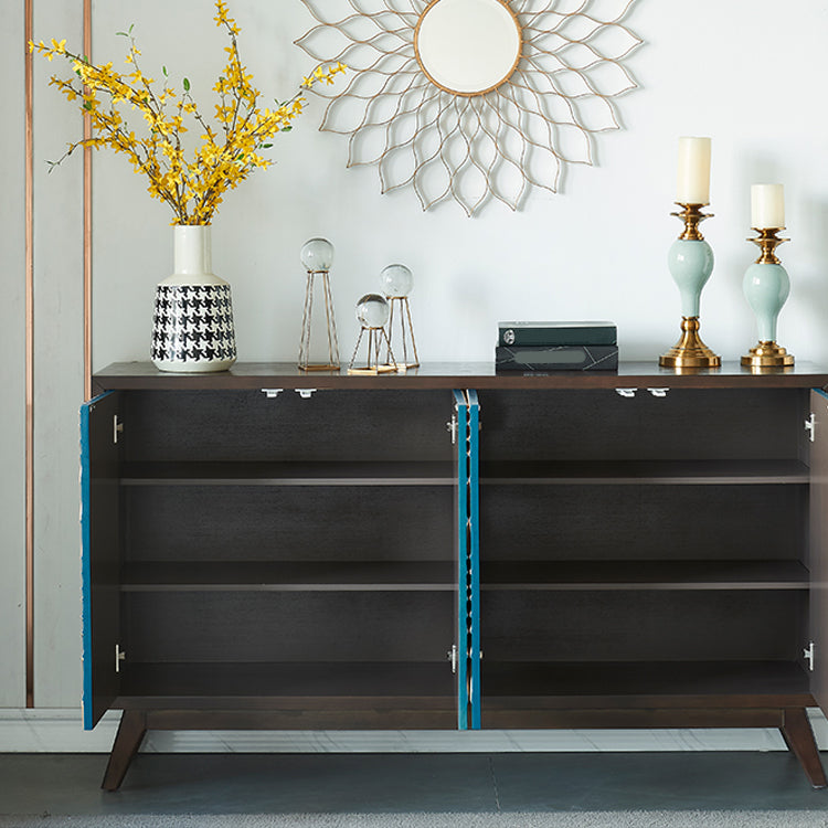 Solid Wood Sideboard Table with Adjustable Shelves Modern Dining Server