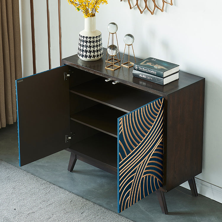 Solid Wood Sideboard Table with Adjustable Shelves Modern Dining Server