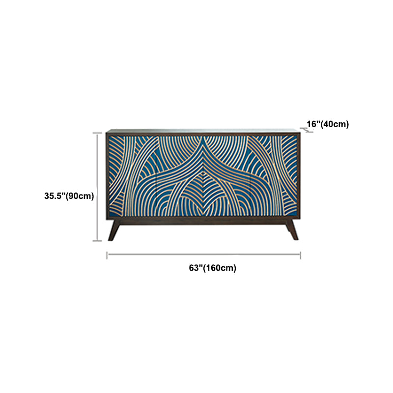 Solid Wood Sideboard Table with Adjustable Shelves Modern Dining Server