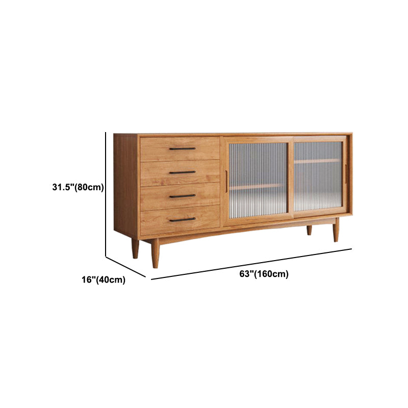 4 Drawer Buffet Table Modern Buffet Stand with Sliding Doors