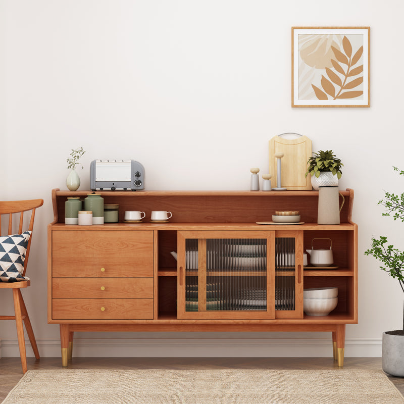 2-Drawer Buffet Stand with Sliding Doors Contemporary Buffet Server