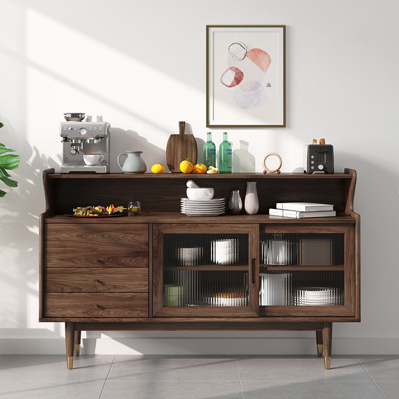 2-Drawer Buffet Stand with Sliding Doors Contemporary Buffet Server