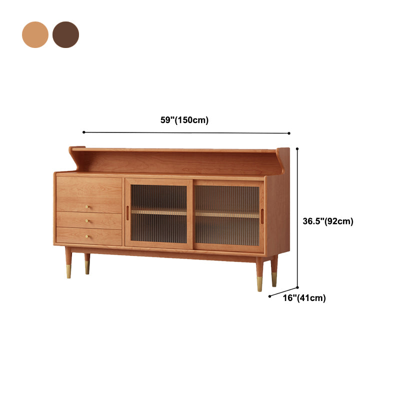 2-Drawer Buffet Stand with Sliding Doors Contemporary Buffet Server