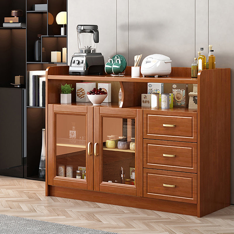 Rubberwood Solid Wood Sideboard Cabinets Contemporary Sideboard for Living Room