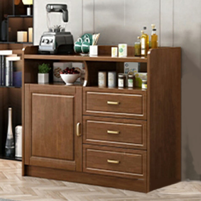 Rubberwood Solid Wood Sideboard Cabinets Contemporary Sideboard for Living Room