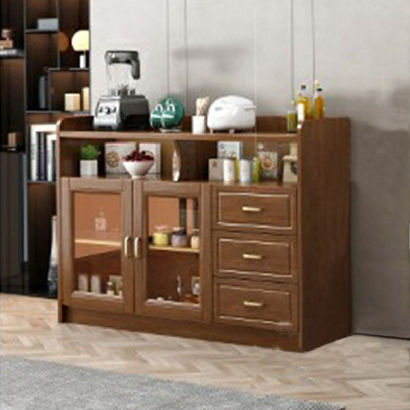 Rubberwood Solid Wood Sideboard Cabinets Contemporary Sideboard for Living Room