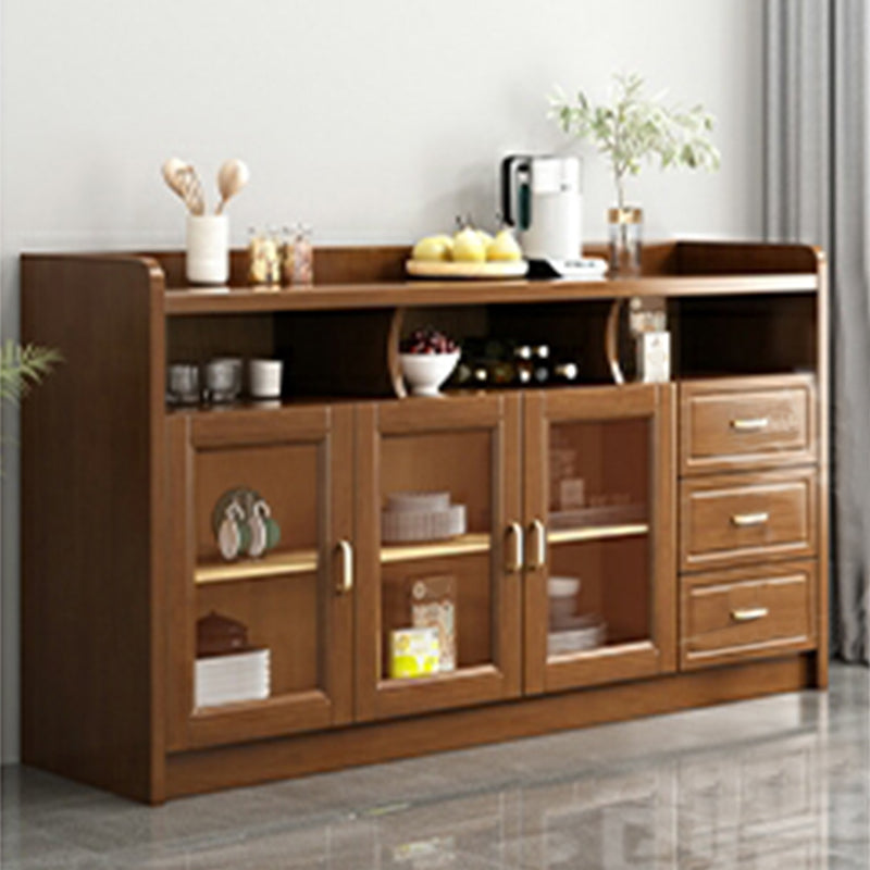 Rubberwood Solid Wood Sideboard Cabinets Contemporary Sideboard for Living Room