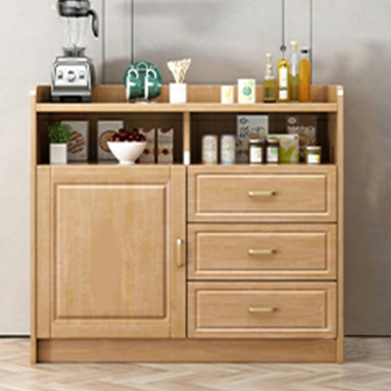 Rubberwood Solid Wood Sideboard Cabinets Contemporary Sideboard for Living Room