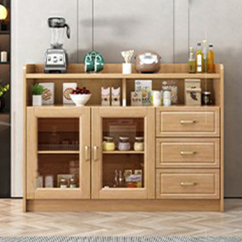 Rubberwood Solid Wood Sideboard Cabinets Contemporary Sideboard for Living Room