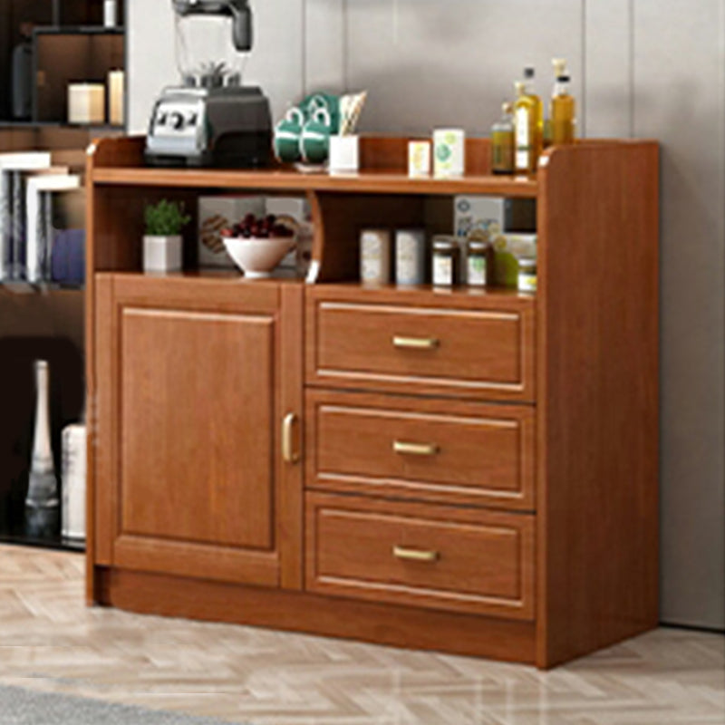 Rubberwood Solid Wood Sideboard Cabinets Contemporary Sideboard for Living Room