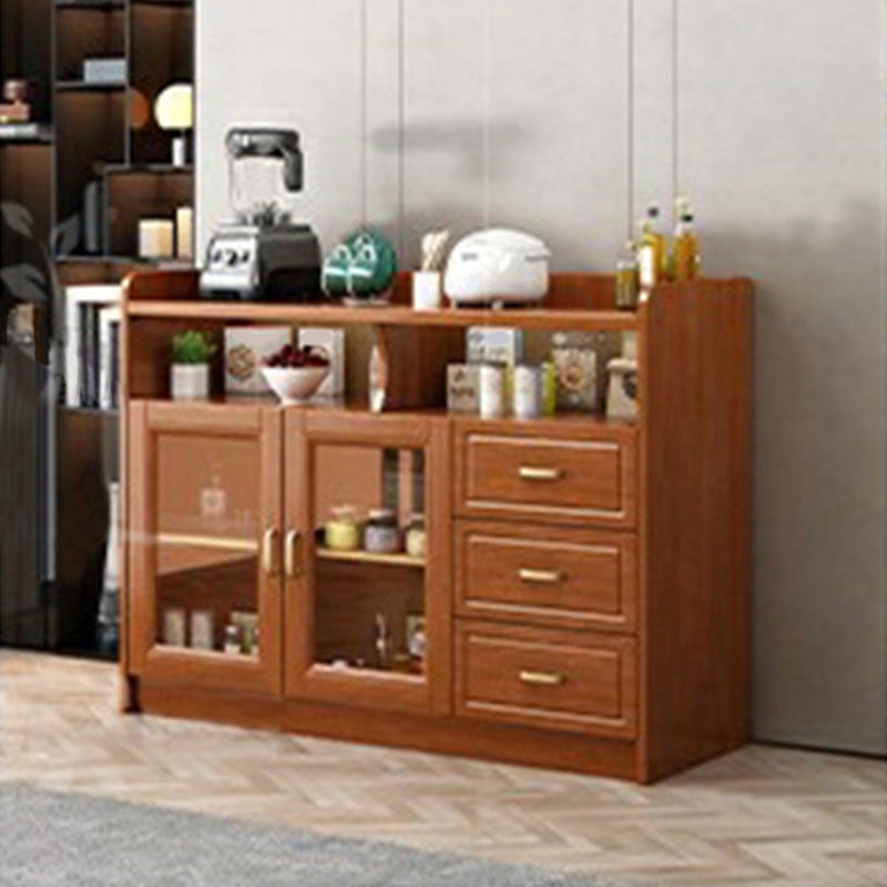 Rubberwood Solid Wood Sideboard Cabinets Contemporary Sideboard for Living Room