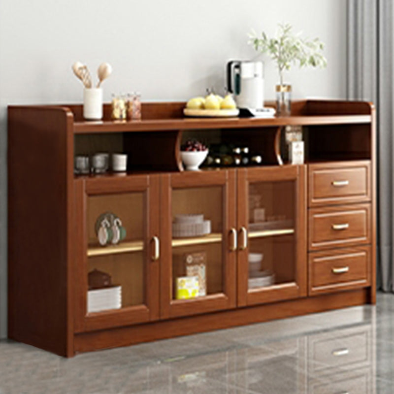 Rubberwood Solid Wood Sideboard Cabinets Contemporary Sideboard for Living Room