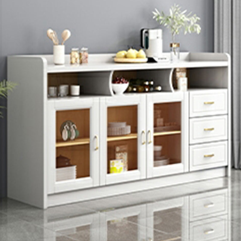 Rubberwood Solid Wood Sideboard Cabinets Contemporary Sideboard for Living Room