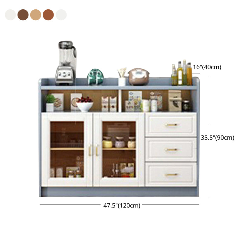 Rubberwood Solid Wood Sideboard Cabinets Contemporary Sideboard for Living Room