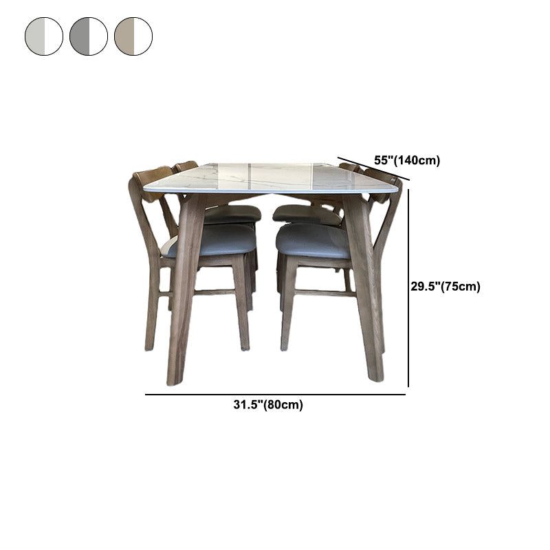 Modern Rectangular Stone Dining Table 4-foot Furniture for Apartment Use