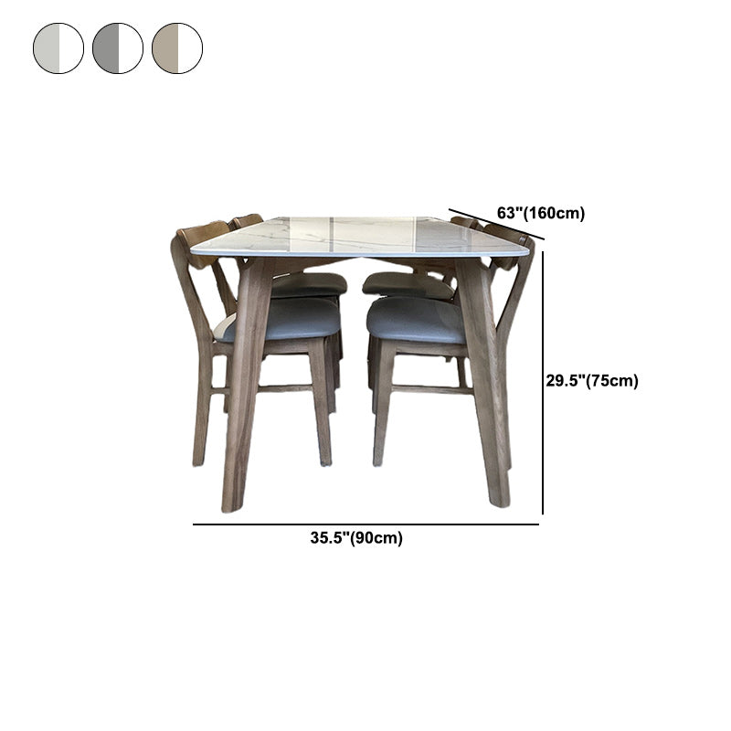 Modern Rectangular Stone Dining Table 4-foot Furniture for Apartment Use